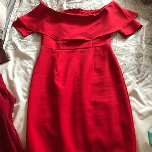 Red Off the Shoulder Dress